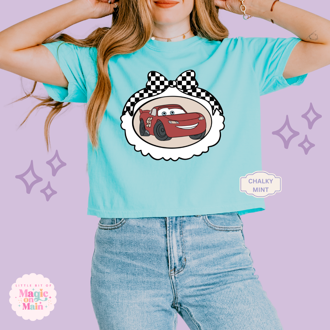 PRINTED RED CAR COQUETTE - WOMENS BOXY T-SHIRT