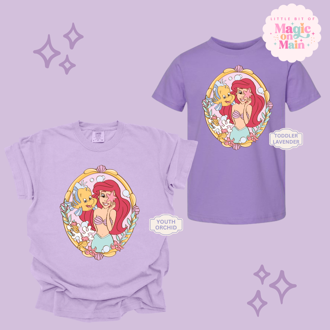 PRINTED MERMAID WITH FISH FRIEND - YOUTH/TODDLER