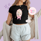 PRINTED PARK GIRLIE SHELLIE MAY - WOMENS CROPPED RIBBED BABY TEE