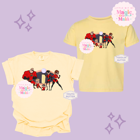 PRINTED SUPER HERO FAMILY NO SPARKLE - EXCLUSIVE TO MoM- YOUTH/TODDLER