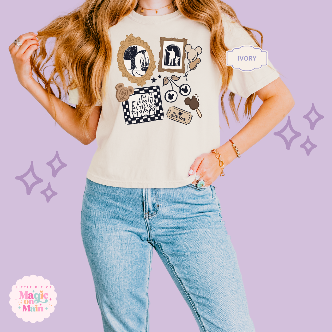PRINTED NEUTRAL MICKEY - WOMENS BOXY T-SHIRT