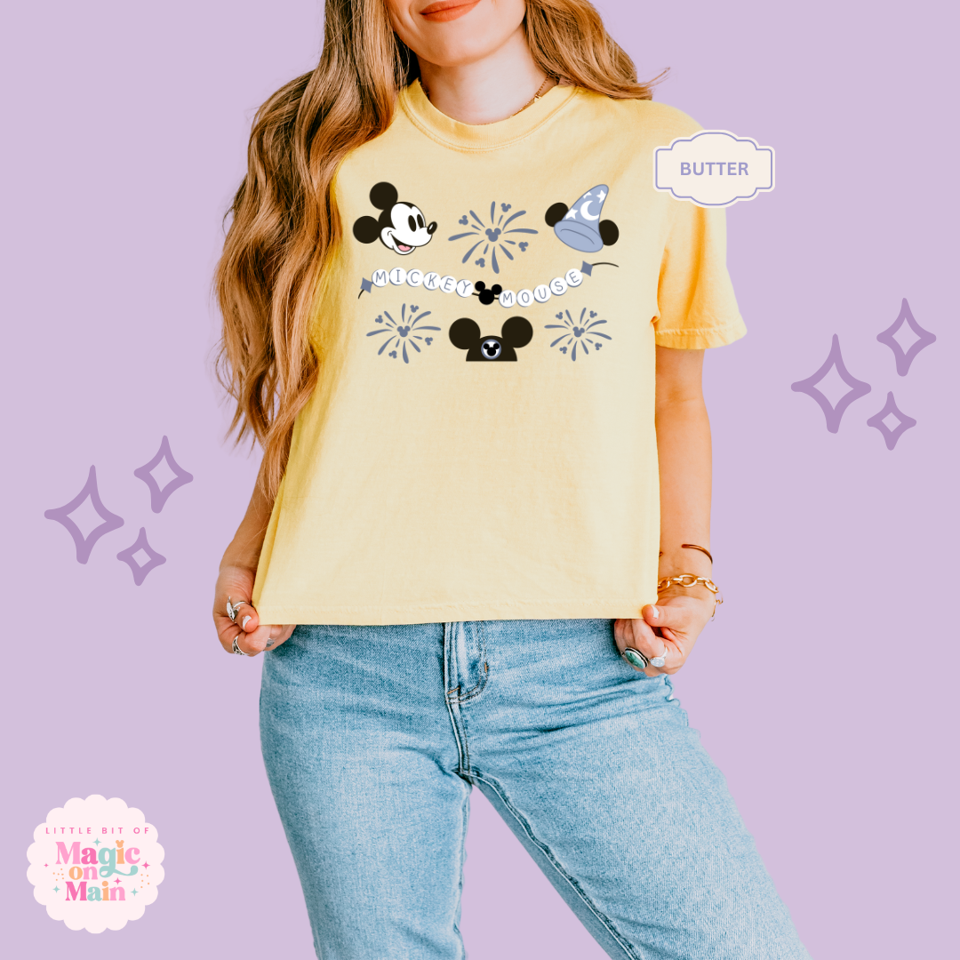 PRINTED BLUE MICKEY - WOMENS BOXY T-SHIRT
