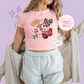 PRINTED RED CAR ELEMENTS COQUETTE - WOMENS CROPPED RIBBED BABY TEE