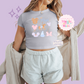 PRINTED MAGIC  - EXCLUSIVE TO MoM - WOMENS CROPPED RIBBED BABY TEE