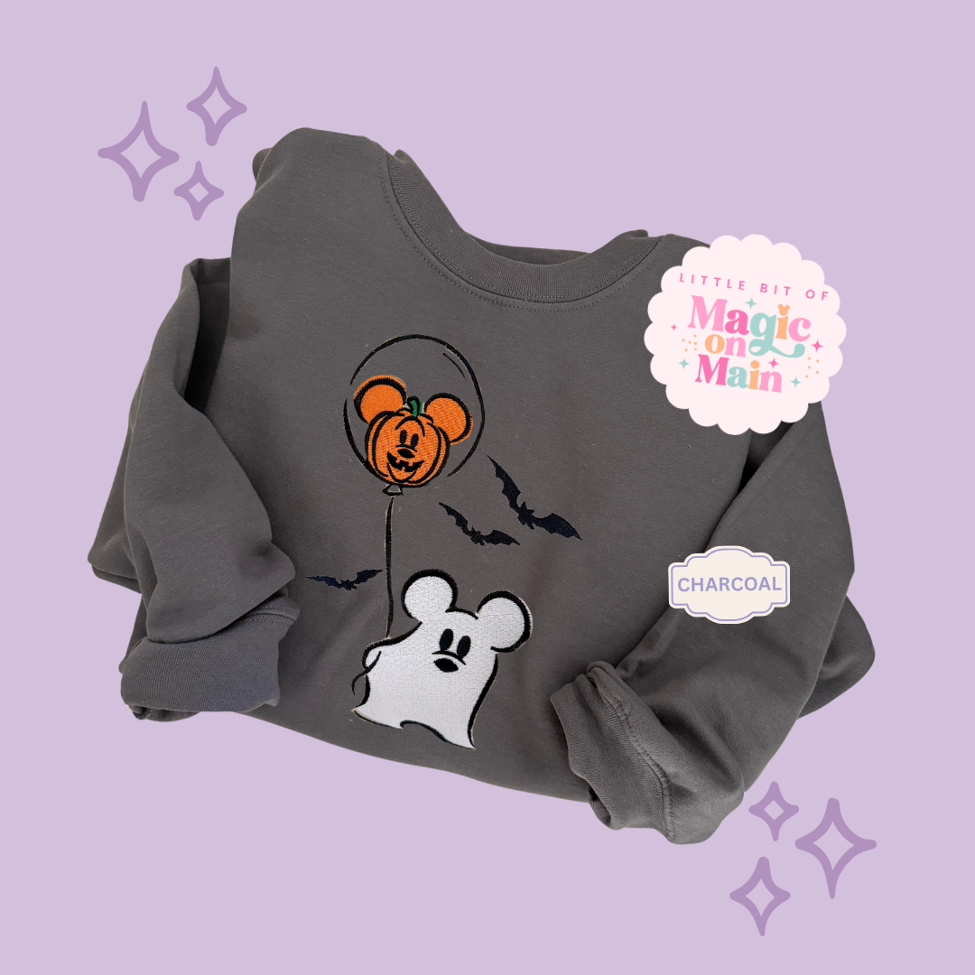 EMBROIDERED CLASSIC MICKEY GHOST - ADULT SWEATSHIRT