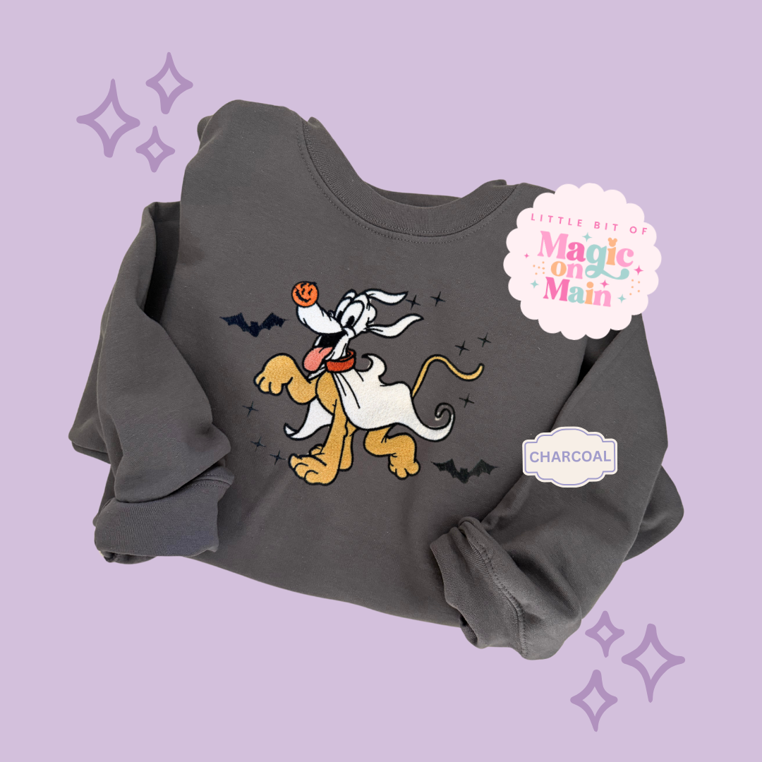 EMBROIDERED GHOST PLUTO - ADULT SWEATSHIRT