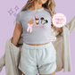 PRINTED PARK GIRLIE JUST A GIRL - WOMENS CROPPED RIBBED BABY TEE