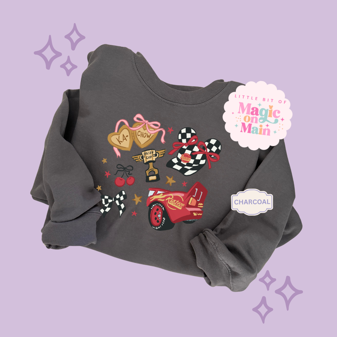 PRINTED RED CAR ELEMENTS COQUETTE - ADULT SWEATSHIRT