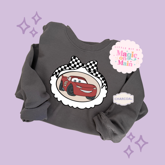 PRINTED RED CAR COQUETTE - ADULT SWEATSHIRT