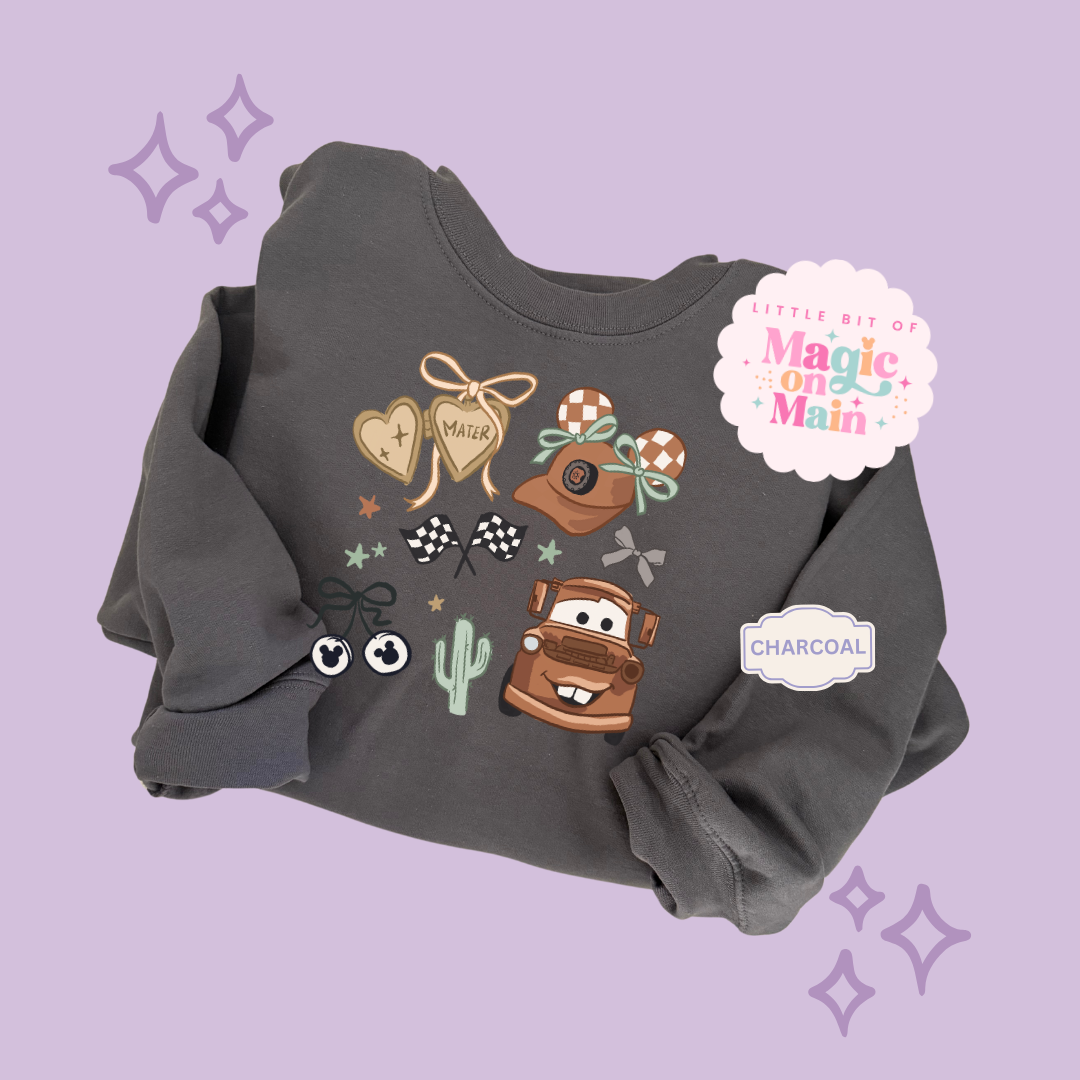 PRINTED BROWN TRUCK ELEMENTS COQUETTE - ADULT SWEATSHIRT