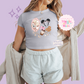 PRINTED PARK GIRLIE COFFEE & SNACKS - WOMENS CROPPED RIBBED BABY TEE