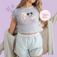 PRINTED PARK GIRLIE - WOMENS CROPPED RIBBED BABY TEE