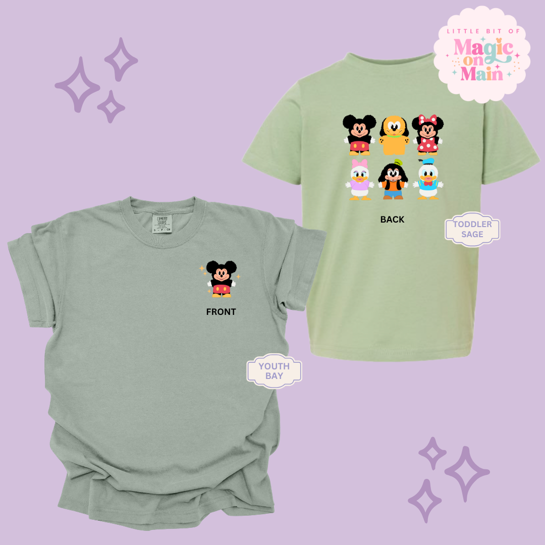 STUFFED CHARACTERS FRONT AND BACK PRINT - MICKEY - YOUTH/TODDLER