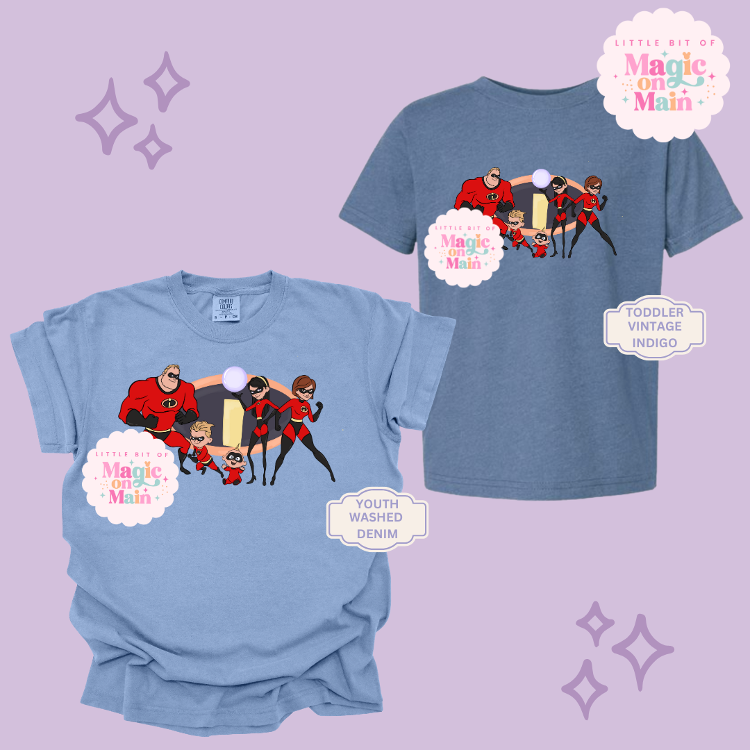 PRINTED SUPER HERO FAMILY NO SPARKLE - EXCLUSIVE TO MoM- YOUTH/TODDLER
