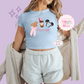 PRINTED PARK GIRLIE JUST A GIRL - WOMENS CROPPED RIBBED BABY TEE