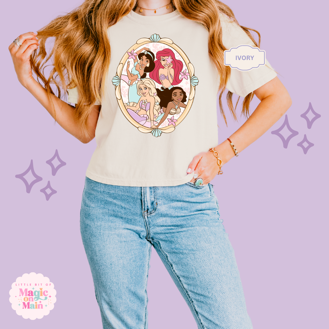 PRINTED PRINCESS MERMAIDS - WOMENS BOXY T-SHIRT