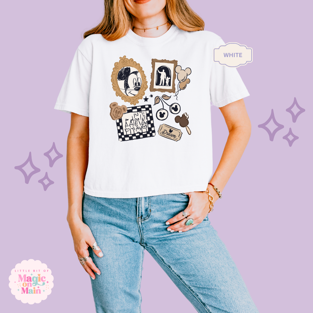 PRINTED NEUTRAL MICKEY - WOMENS BOXY T-SHIRT
