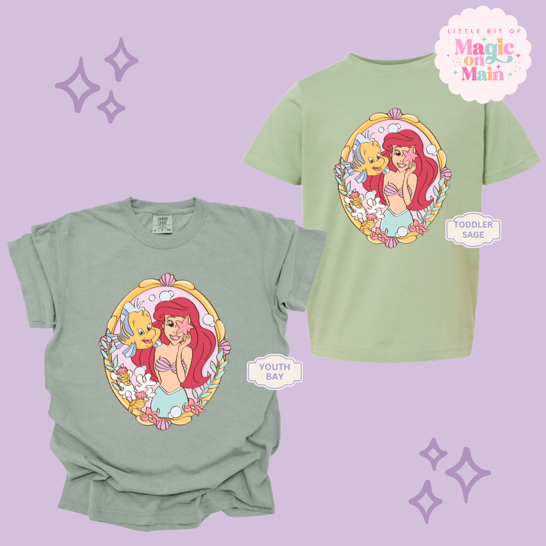 PRINTED MERMAID WITH FISH FRIEND - YOUTH/TODDLER