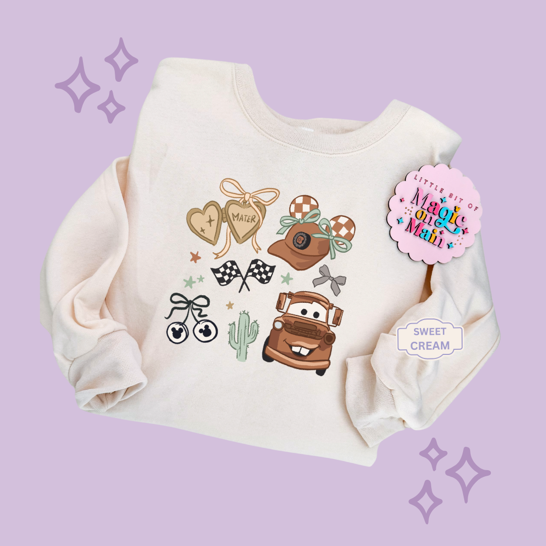 PRINTED BROWN TRUCK ELEMENTS COQUETTE - ADULT SWEATSHIRT