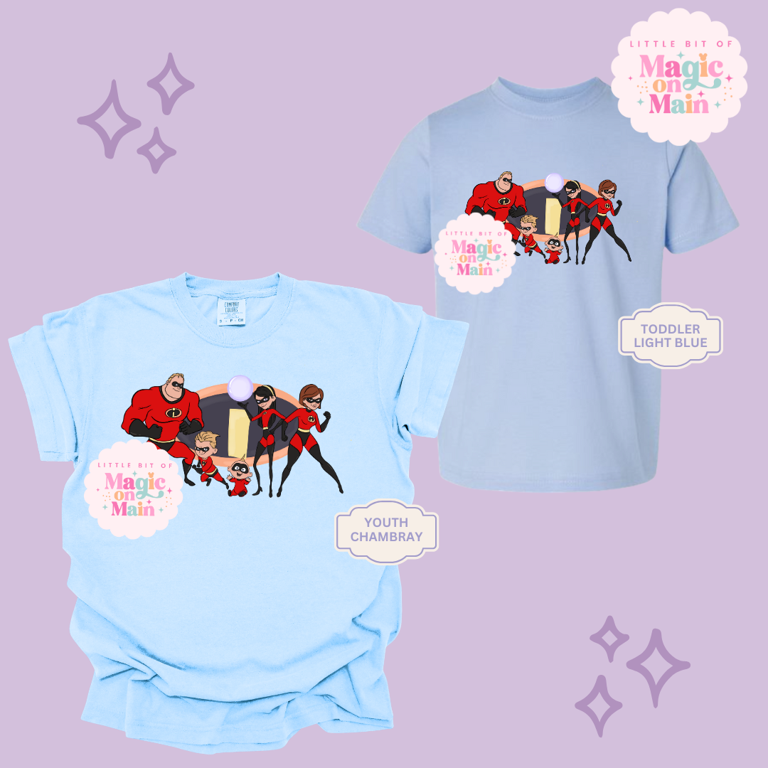PRINTED SUPER HERO FAMILY NO SPARKLE - EXCLUSIVE TO MoM- YOUTH/TODDLER