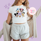PRINTED MICKEY AND FRIENDS - WOMENS CROPPED RIBBED BABY TEE