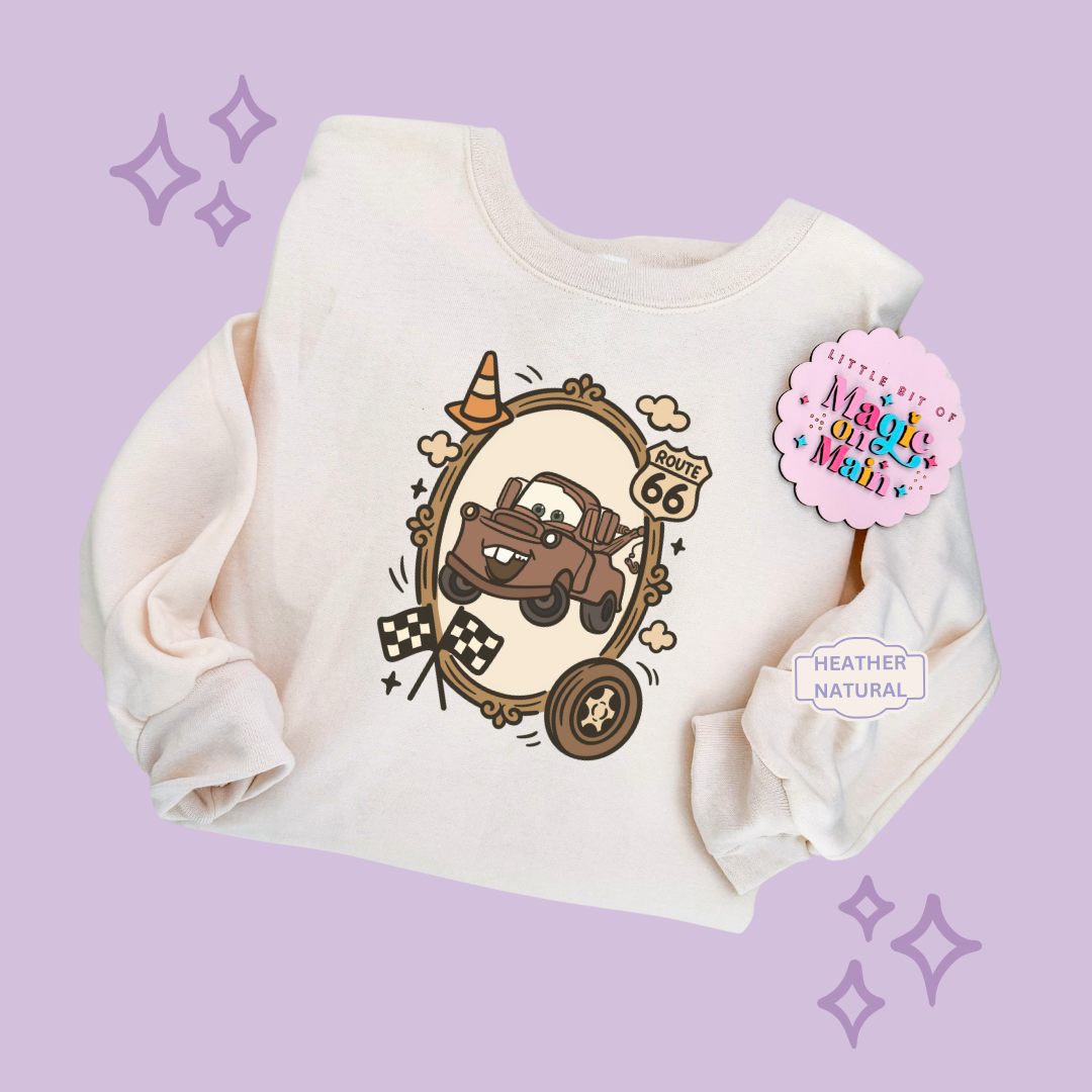 PRINTED RUSTY TRUCK COQUETTE - TODDLER / YOUTH SWEATSHIRT
