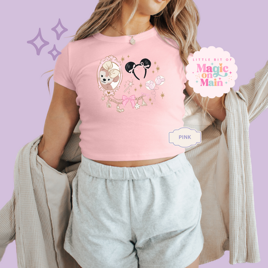PRINTED PARK GIRLIE - WOMENS CROPPED RIBBED BABY TEE
