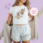 PRINTED HALLOWEEN CHIPMUNKS - WOMENS CROPPED RIBBED BABY TEE
