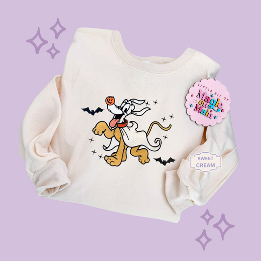 EMBROIDERED GHOST PLUTO - ADULT SWEATSHIRT