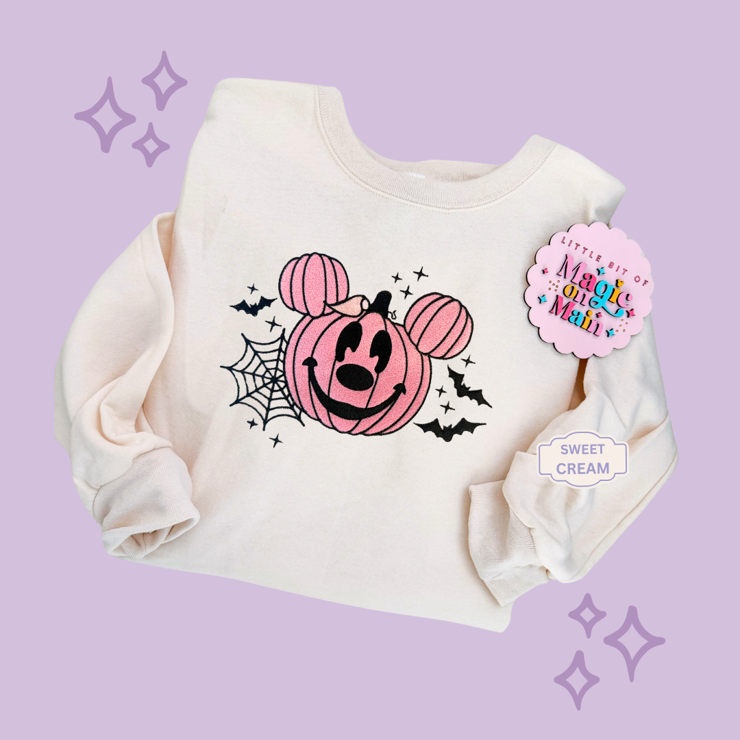 EMBROIDERED PINK PUMPKIN - EXCLUSIVE TO MoM - ADULT SWEATSHIRT