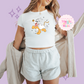 PRINTED HALLOWEEN PLUTO - WOMENS CROPPED RIBBED BABY TEE
