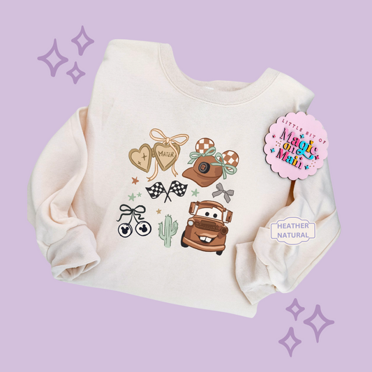 PRINTED BROWN TRUCK COQUETTE - TODDLER / YOUTH SWEATSHIRT