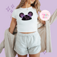 PRINTED JUST A GHOUL HAT - EXCLUSIVE TO MoM - WOMENS CROPPED RIBBED BABY TEE