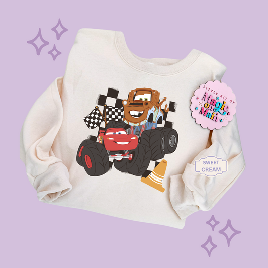 PRINTED CAR FRIENDS - ADULT SWEATSHIRT