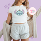 PRINTED 626 PUMPKIN - WOMENS CROPPED RIBBED BABY TEE