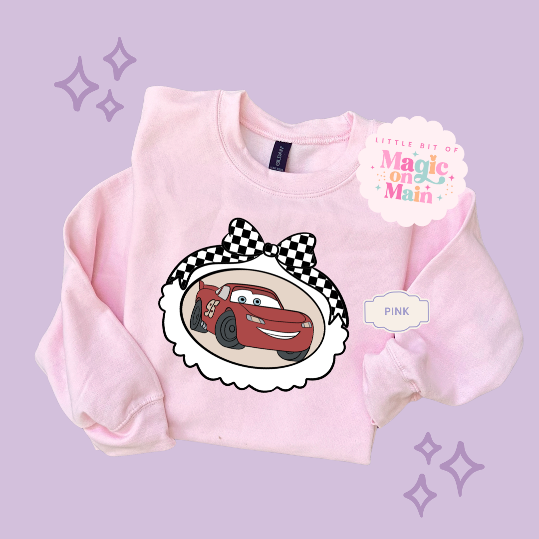 PRINTED RED CAR COQUETTE - ADULT SWEATSHIRT