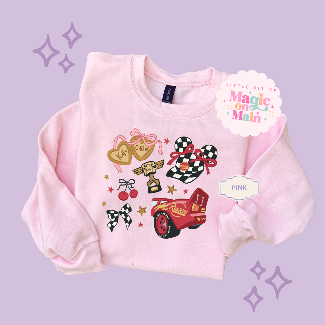 PRINTED RED CAR ELEMENTS COQUETTE - ADULT SWEATSHIRT