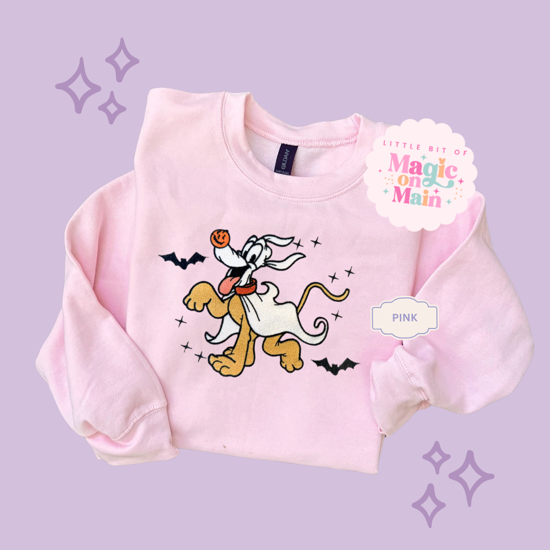 EMBROIDERED GHOST PLUTO - ADULT SWEATSHIRT