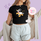 PRINTED HALLOWEEN PLUTO - WOMENS CROPPED RIBBED BABY TEE