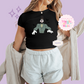 PRINTED HALLOWEEN GOOFY - EXCLUSIVE TO MoM - WOMENS CROPPED RIBBED BABY TEE