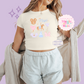 PRINTED MAGIC  - EXCLUSIVE TO MoM - WOMENS CROPPED RIBBED BABY TEE