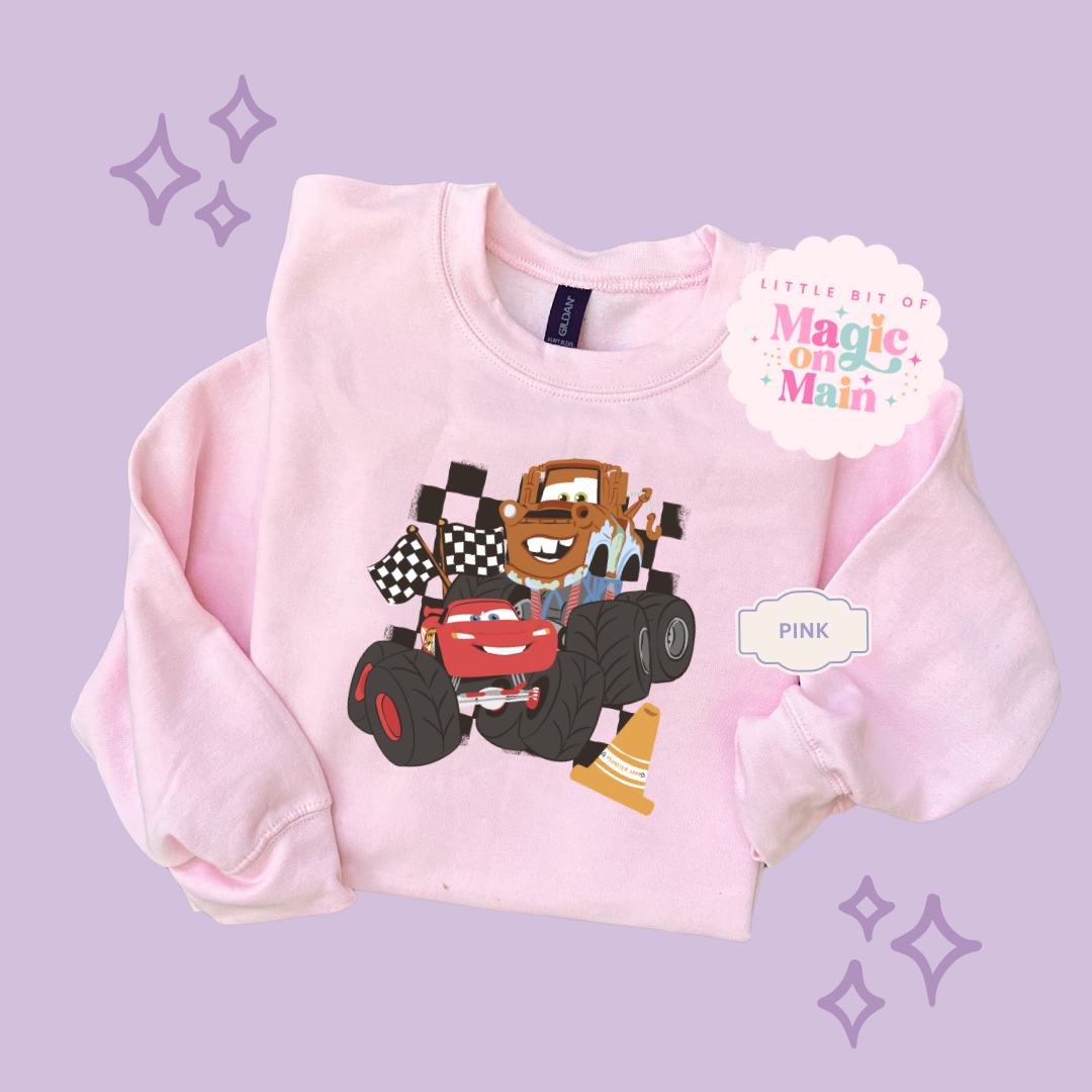 PRINTED CAR FRIENDS - TODDLER / YOUTH SWEATSHIRT
