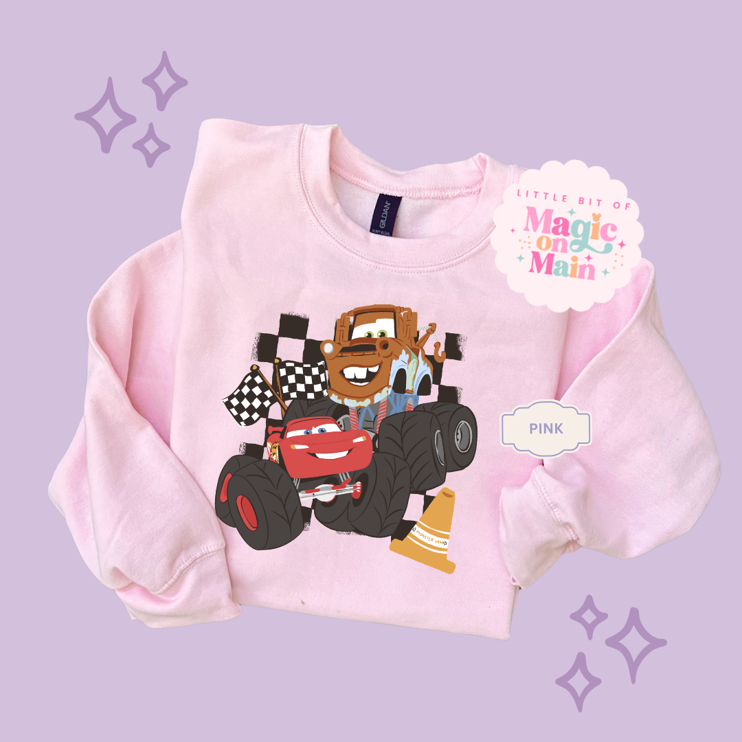 PRINTED CAR FRIENDS - ADULT SWEATSHIRT