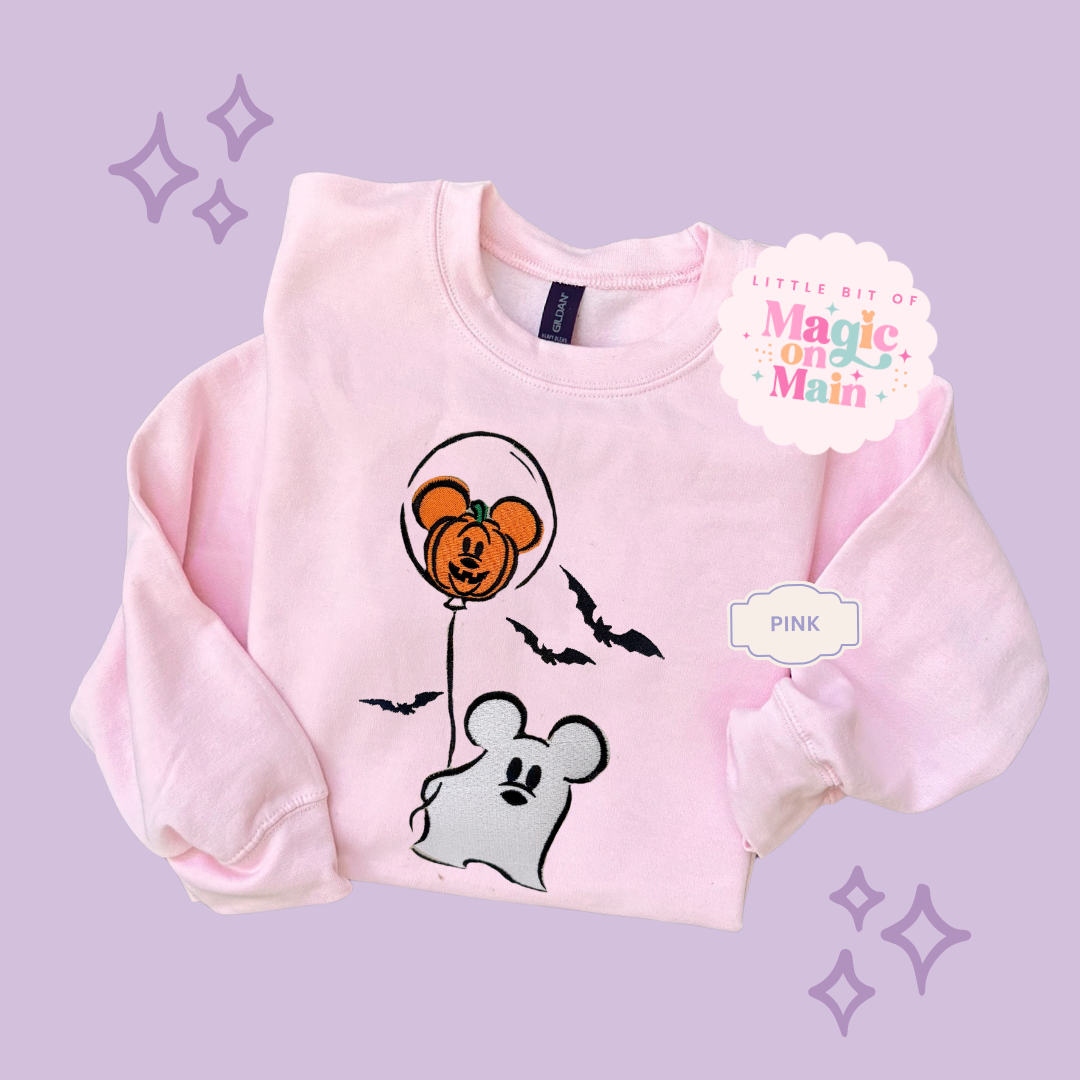 EMBROIDERED CLASSIC MICKEY GHOST - ADULT SWEATSHIRT