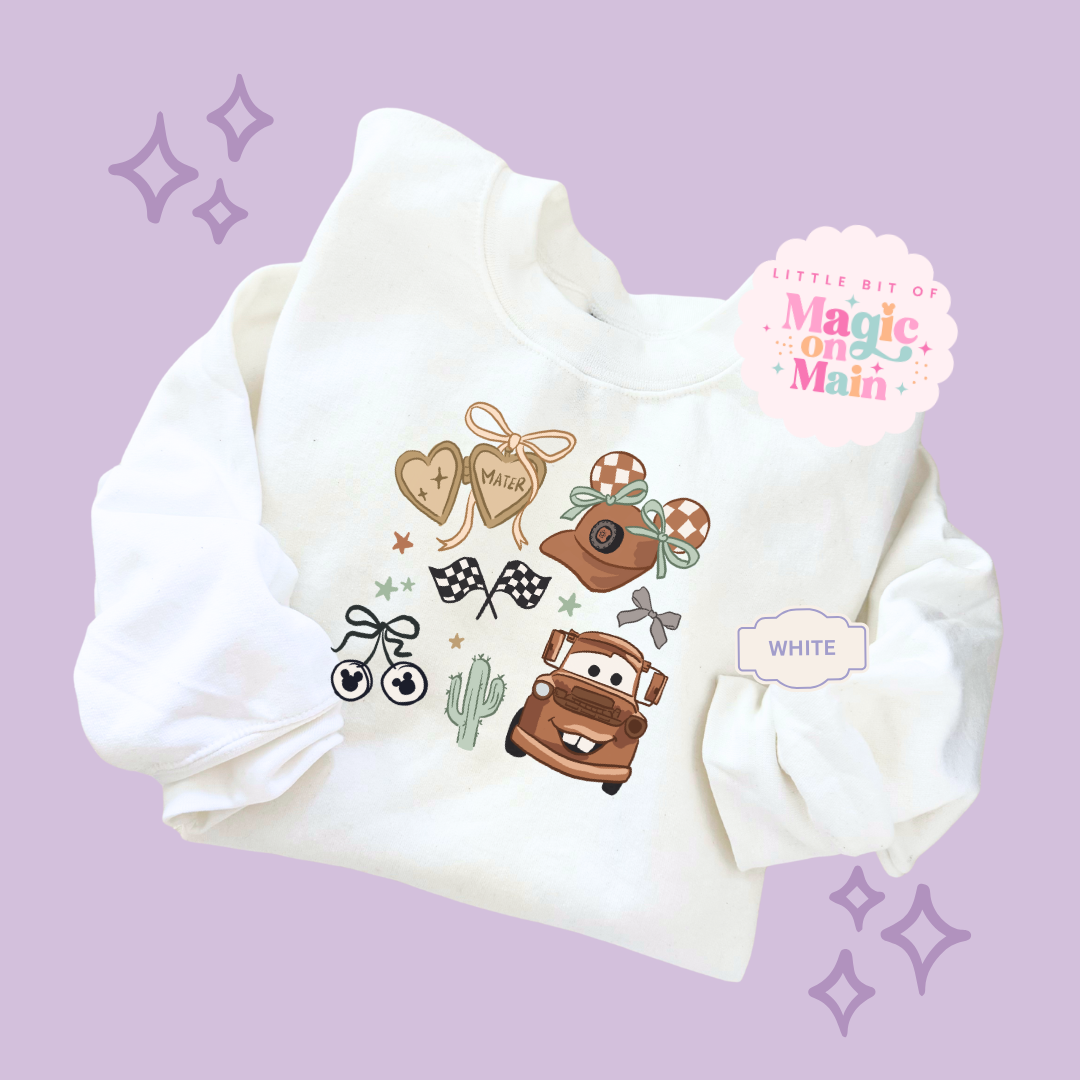PRINTED BROWN TRUCK COQUETTE - TODDLER / YOUTH SWEATSHIRT