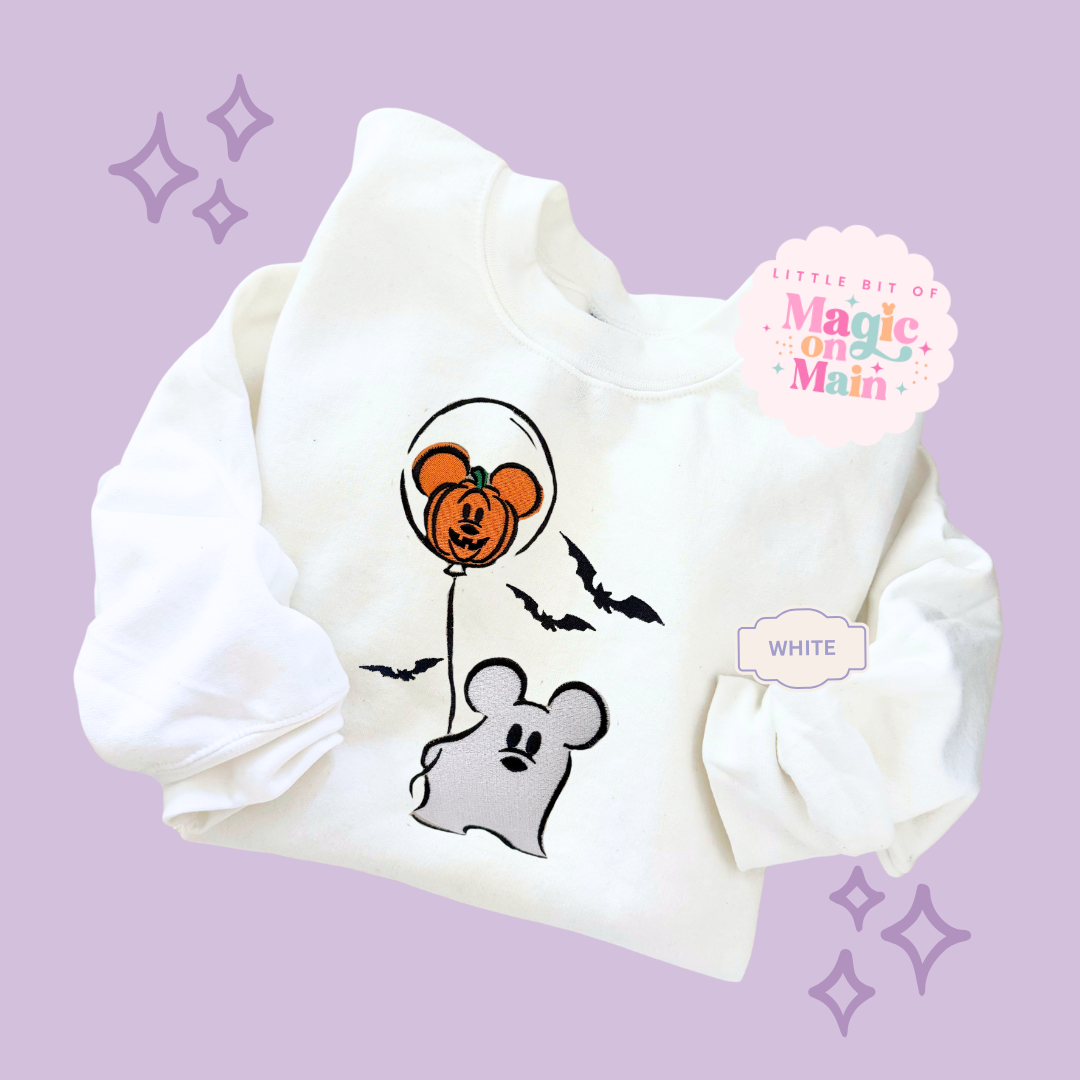 EMBROIDERED CLASSIC MICKEY GHOST - ADULT SWEATSHIRT