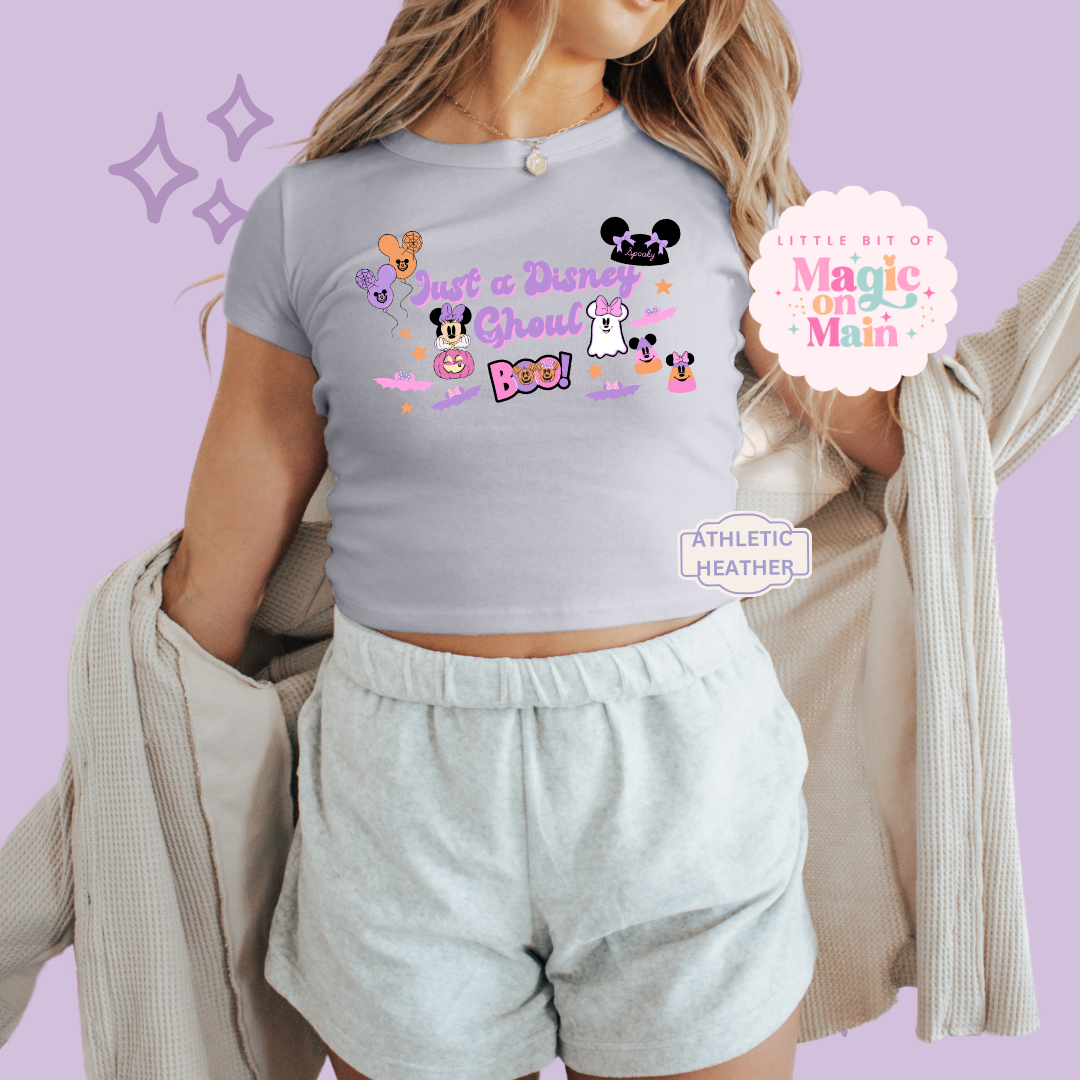 PRINTED JUST A GHOUL ELEMENTS - EXCLUSIVE TO MoM - WOMENS CROPPED RIBBED BABY TEE