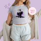 PRINTED MALEFICENT DAISY - WOMENS CROPPED RIBBED BABY TEE