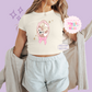 PRINTED PARK GIRLIE SHELLIE MAY - WOMENS CROPPED RIBBED BABY TEE