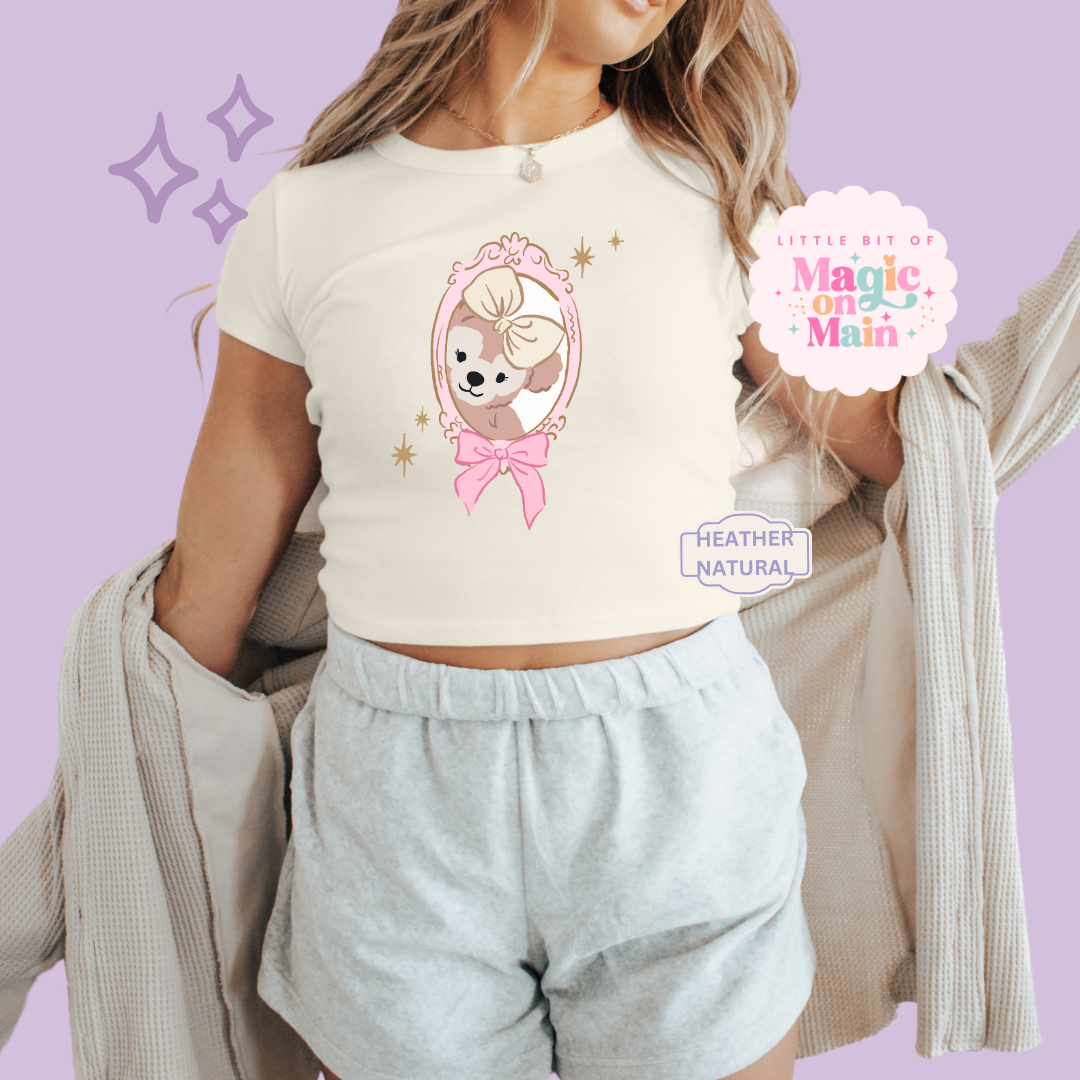 PRINTED PARK GIRLIE SHELLIE MAY - WOMENS CROPPED RIBBED BABY TEE